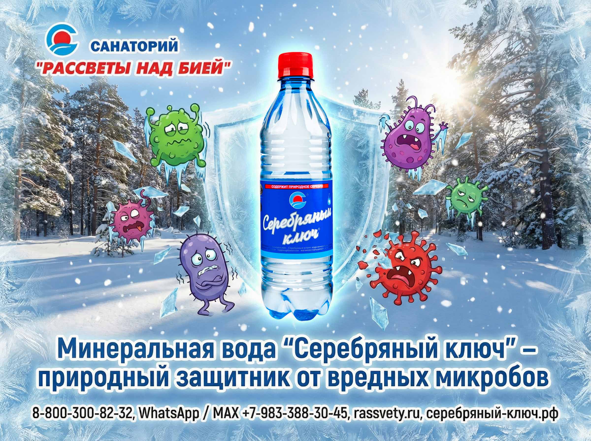 Минеральная вода «Серебряный ключ» — природный защитник от вредных микробов